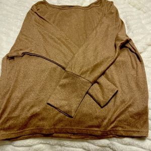 long sleeve soft brown shirt